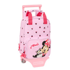 Mochila Escolar con Ruedas Minnie Mouse Naive Rosa 20 x 28 x 8 cm
