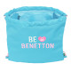 Backpack with Strings Benetton Unique Pink Turquoise 35 x 40 x 1 cm