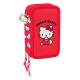 Plumier Triple Hello Kitty Iconic Blanco Rojo 12,5 x 19,5 x 5,5 cm 37 Piezas
