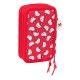 Plumier Triple Hello Kitty Iconic Blanco Rojo 12,5 x 19,5 x 5,5 cm 37 Piezas
