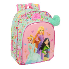 School Bag Disney Princess Bloom Pink Aquamarine 26 x 34 x 11 cm