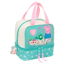 Portameriendas Peppa Pig Pretty flowers Amarillo Menta 20 x 20 x 15 cm