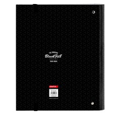 Carpeta de anillas BlackFit8 Old school Negro Gris 27 x 32 x 3.5 cm