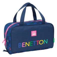 Neceser de Viaje Benetton Damero Azul marino 31 x 14 x 19 cm