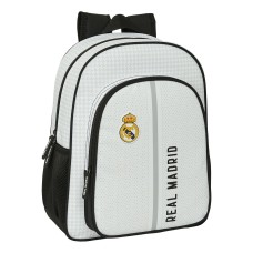 Mochila Escolar Real Madrid C.F. 24/25 Blanco Gris 32 x 38 x 12 cm
