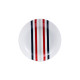 Dinnerware Set Beverly Hills Polo Club Blue Red Porcelain Stripes 12 Pieces