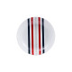 Dinnerware Set Beverly Hills Polo Club Blue Red Porcelain Stripes 12 Pieces