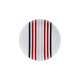 Dinnerware Set Beverly Hills Polo Club Blue Red Porcelain Stripes 12 Pieces