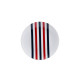 Dinnerware Set Beverly Hills Polo Club Blue Red Porcelain Stripes 12 Pieces