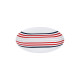 Dinnerware Set Beverly Hills Polo Club Blue Red Porcelain Stripes 12 Pieces