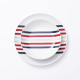Dinnerware Set Beverly Hills Polo Club Blue Red Porcelain Stripes 12 Pieces