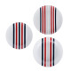 Dinnerware Set Beverly Hills Polo Club Blue Red Porcelain Stripes 12 Pieces