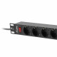 Regleta Enchufes 9 Tomas con Interruptor Lanberg PDU-09F-0300-BK 220-250 V 16 A 4000 W