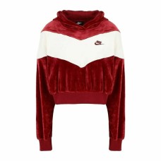 Sudadera con Capucha Mujer Nike Sportswear Heritage Rojo Oscuro