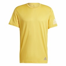 Camiseta de Manga Corta Hombre Adidas Run It Amarillo