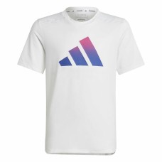 Child's Short Sleeve T-Shirt Adidas Train Icons White