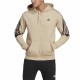 Men’s Zipped Hoodie Adidas Future Icons 3 Bandas Beige