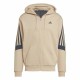 Men’s Zipped Hoodie Adidas Future Icons 3 Bandas Beige