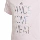 Child's Short Sleeve T-Shirt Adidas Dance Metallic-Print Pink