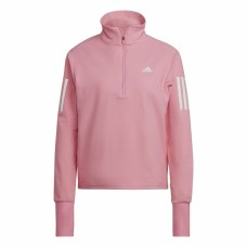 Women's long sleeve T-shirt Adidas Own the Run 1/2 Zip Pink