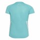 Child's Short Sleeve T-Shirt Adidas Aeroready Three Stripes Aquamarine