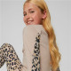Sudadera sin Capucha Niña Puma Alpha Crew Neck Beige Leopardo Rosa