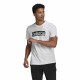 Men’s Short Sleeve T-Shirt Adidas Brushstroke Logo White