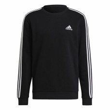 Men’s Sweatshirt without Hood Adidas 3 Stripes Black