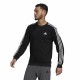 Men’s Sweatshirt without Hood Adidas 3 Stripes Black