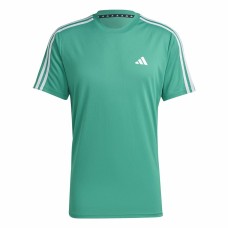 Men’s Short Sleeve T-Shirt Adidas 3 stripes Aquamarine (L)