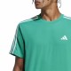 Men’s Short Sleeve T-Shirt Adidas 3 stripes Aquamarine (L)