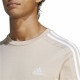 Men’s Short Sleeve T-Shirt Adidas 3 Stripes Beige (L)