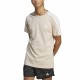 Men’s Short Sleeve T-Shirt Adidas 3 Stripes Beige (L)