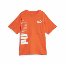 Camiseta de Manga Corta Infantil Puma Power Colorblock Naranja Oscuro