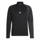 Men’s Long Sleeve T-Shirt Adidas 1/4-Zip Black