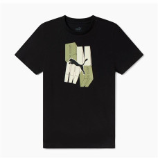 Child's Short Sleeve T-Shirt Puma Essentials+ Graphic Black