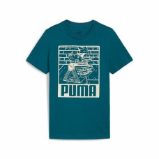 Child's Short Sleeve T-Shirt Puma Ess+ Mid 90S Graphic Blue