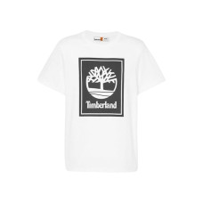 Camiseta de Manga Corta Hombre Timberland Stack Logo Blanco
