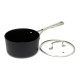 Saucepan with Lid Amercook Black Terracotta Oven Stainless steel Aluminium (Ø 18 cm)