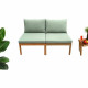 Sofá de Jardín Alma Marrón Verde Madera de acacia 124 x 70 x 77,5 cm