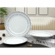 Dinnerware Set Rice grain White Black Porcelain 18 Pieces