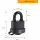 Candado de llave Yale Rectangular Negro