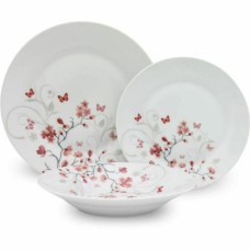 China Tableware White Butterflies 18 Pieces