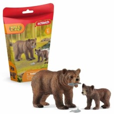 Figura Schleich 42473 Maman grizzly avec ourson Plástico