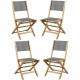 Garden chair Acacia Grey 50 x 57 x 90 cm (4 Pieces)