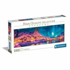 Puzzle Clementoni Panorama: Colourful night over Lofoten Island 1000 Pieces