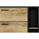 Shoe Rack Leona Brown Black Oak Melamin 90 x 25 x 102 cm
