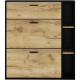 Shoe Rack Leona Brown Black Oak Melamin 90 x 25 x 102 cm
