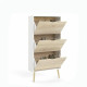 Zapatero Blanco Madera Roble 70,2 x 23,9 x 138,9 cm