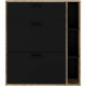 Shoe Rack Leona Brown Oak Melamin 90 x 25 x 102 cm